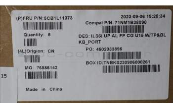 Lenovo 5CB1L11373 COVER UpperCase_POR C82XF FP CG BL AL