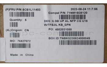 Lenovo 5CB1L11403 COVER UpperCase_SPA C82XF NFP CG BL AL