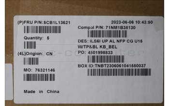 Lenovo 5CB1L13621 COVER UpperCase_BEL C82XF NFP CG BL AL