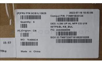 Lenovo 5CB1L13625 COVER UpperCase_BUL C82XF NFP CG BL AL