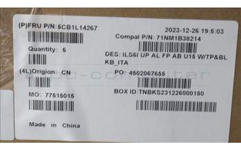 Lenovo 5CB1L14267 COVER UpperCase_ITA C82XF FP AB BL AL