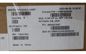 Lenovo 5CB1L14307 COVER UpperCase_GER C82XF NFP AB BL AL