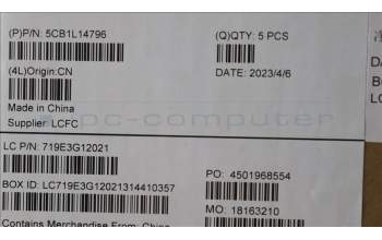 Lenovo 5CB1L14796 COVER Upper Case ASM_HUN L82XR FP AG BL