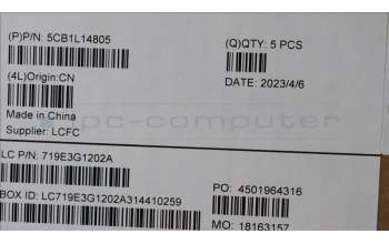 Lenovo 5CB1L14805 COVER Upper Case ASM_SLV L82XR FP AG BL