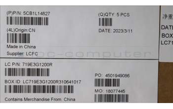 Lenovo 5CB1L14827 COVER Upper Case ASM_GER L82XR FP AG NBL