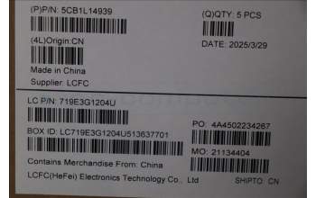 Lenovo 5CB1L14939 COVER Upper Case ASM_SLV L82XR NFP ABNBL