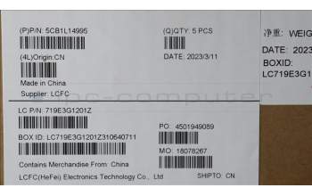 Lenovo 5CB1L14995 COVER Upper Case ASM_ENG L82XR NFP AGNBL