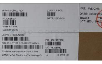 Lenovo 5CB1L27504 COVER Upper Case ASM_CZE/SLK L82XQ AG BL