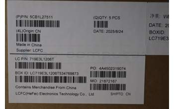 Lenovo 5CB1L27511 COVER Upper Case ASM_GRE L82XQ AG BL