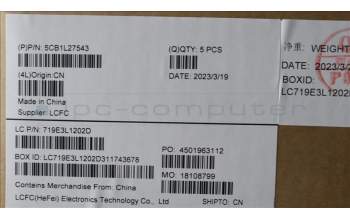 Lenovo 5CB1L27543 COVER Upper Case ASM_RUS L82XQ AG NBL