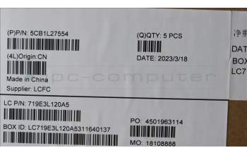 Lenovo 5CB1L27554 COVER Upper Case ASM_SLV L82XQ AG NBL