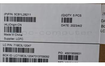 Lenovo 5CB1L28211 COVER Upper Case ASM_UKE L82XQ AGFP BL