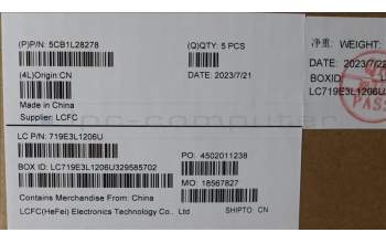 Lenovo 5CB1L28278 COVER Upper Case ASM_UKE L82XQ FB NBL