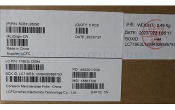 Lenovo 5CB1L28290 C-Cover with keyboard, German, Frost Blue, Non-Backlight, UK