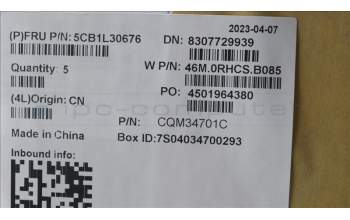 Lenovo 5CB1L30676 COVER Upper Case ASM_HBW W 82Y0 AG BL