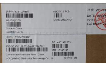 Lenovo 5CB1L30866 COVER Upper Case ASM_GRE L82WK ONGY RGB