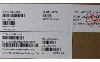 Lenovo 5CB1L30901 COVER Upper Case ASM_HUN L82WK ONGY WH