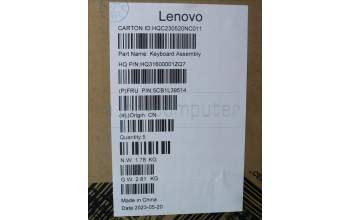 Lenovo 5CB1L39514 C-Cover with keyboard,Czech Slovakian,Tidal Teal,w/Puresight Logo