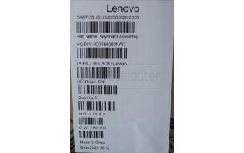 Lenovo 5CB1L39536 COVER Upper Case ASM_GER H 82Y7 TT NPS