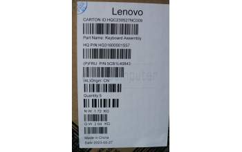 Lenovo 5CB1L40843 C-Abdeckung mit Tastatur, Belgisch, sturmgrau, Ohne Fingerabdruck, GB