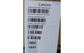 Lenovo 5CB1L40863 C-Abdeckung mit Tastatur, Slowenisch, Aquamarinblau, Ohne_Fingerabdruckscanner