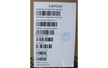 Lenovo 5CB1L40873 C-Abdeckung mit Tastatur, Bulgarisch, aquamarinblau, Ohne Fingerabdruck, GB