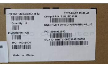 Lenovo 5CB1L41532 C-Abdeckung mit Tastatur, Englisch, Mineralgrau, Ohne_Hintergrundbeleuchtung