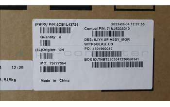 Lenovo 5CB1L43725 COVER UpperCaseASM_ENG C21JG MG BL