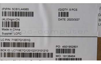 Lenovo 5CB1L44985 C-Cover with keyboard, USA English, Arctic Grey, US