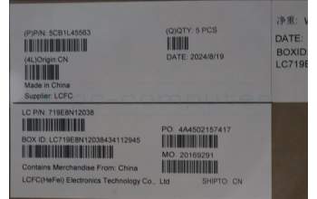 Lenovo 5CB1L45563 C-Abdeckung mit Tastatur, Belgisch, tiefblau, Hintergrundbeleuchtung, Fingerabdruck, GB