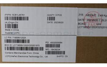 Lenovo 5CB1L45761 C-Abdeckung mit Tastatur, Hebräisch, arktisgrau, Ohne_Hintergrundbeleuchtung