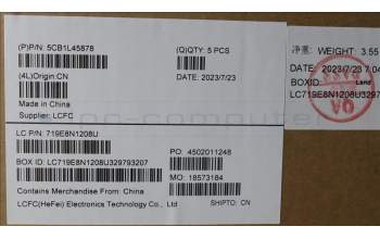 Lenovo 5CB1L45878 C-Abdeckung mit Tastatur, Französisch, arktisgrau, Hintergrundbeleuchtung, Fingerabdruckleser