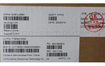 Lenovo 5CB1L45881 C-Abdeckung mit Tastatur, Deutsch, arktisgrau, Hintergrundbeleuchtung, Fingerabdruckleser