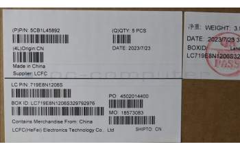 Lenovo 5CB1L45892 C-Cover with keyboard,Portuguese,Arctic Grey,Backlight,FingerPrint