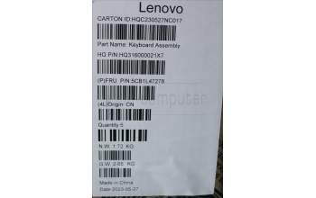Lenovo 5CB1L47278 C-Abdeckung mit Tastatur, Englisch (US, Euro), sturmgrau, Fingerabdruckleser