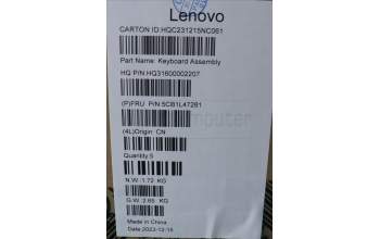 Lenovo 5CB1L47281 C-Abdeckung mit Tastatur, Bulgarisch, sturmgrau, Fingerabdruck, GB