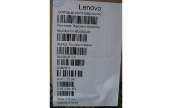 Lenovo 5CB1L48244 C-Abdeckung mit Tastatur, Französisch, sturmgrau, Fingerabdruckleser