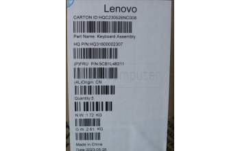 Lenovo 5CB1L48311 C-Abdeckung mit Tastatur, Belgisch, sturmgrau, Ohne Fingerabdruck, GB