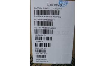Lenovo 5CB1L48312 C-Abdeckung mit Tastatur, Arabisch, sturmgrau, Ohne Fingerabdruck, US
