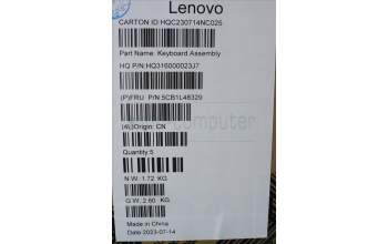 Lenovo 5CB1L48329 C-Abdeckung mit Tastatur, Portugiesisch, Aquamarinblau, Ohne_Fingerabdruckscanner