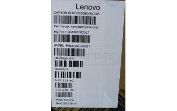 Lenovo 5CB1L48331 C-Abdeckung mit Tastatur, Slowenisch, Aquamarinblau, Ohne_Fingerabdruckscanner