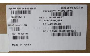 Lenovo 5CB1L49825 C-Abdeckung mit Tastatur, Spanisch, RGB-Hintergrundbel.