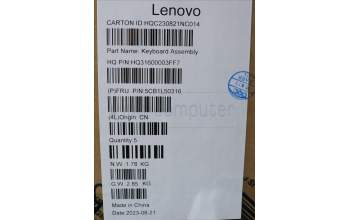 Lenovo 5CB1L50316 C-Abdeckung mit Tastatur, Französisch, Aquamarinblau