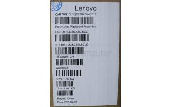 Lenovo 5CB1L50323 C-Abdeckung mit Tastatur, Deutsch, Aquamarinblau, Puresight-Logo