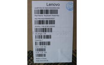 Lenovo 5CB1L50343 C-Abdeckung mit Tastatur, Skandinavien, Aquamarinblau, Puresight-Logo