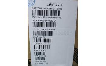 Lenovo 5CB1L50347 C-Abdeckung mit Tastatur, Russisch, Aquamarinblau, Puresight-Logo