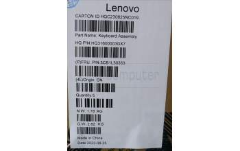 Lenovo 5CB1L50353 C-Abdeckung mit Tastatur, Schweiz, Aquamarinblau, Puresight-Logo