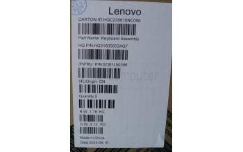 Lenovo 5CB1L50398 C-Abdeckung mit Tastatur, Belgisch, arktisgrau, Fingerabdruck, GB
