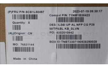 Lenovo 5CB1L50497 COVER UpCase_SLV C82XF NFP CG BL ALDF