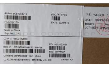 Lenovo 5CB1L53315 C-Cover with keyboard,Italian,Abyss Blue,Non_Backlight,Non_FingerPrint